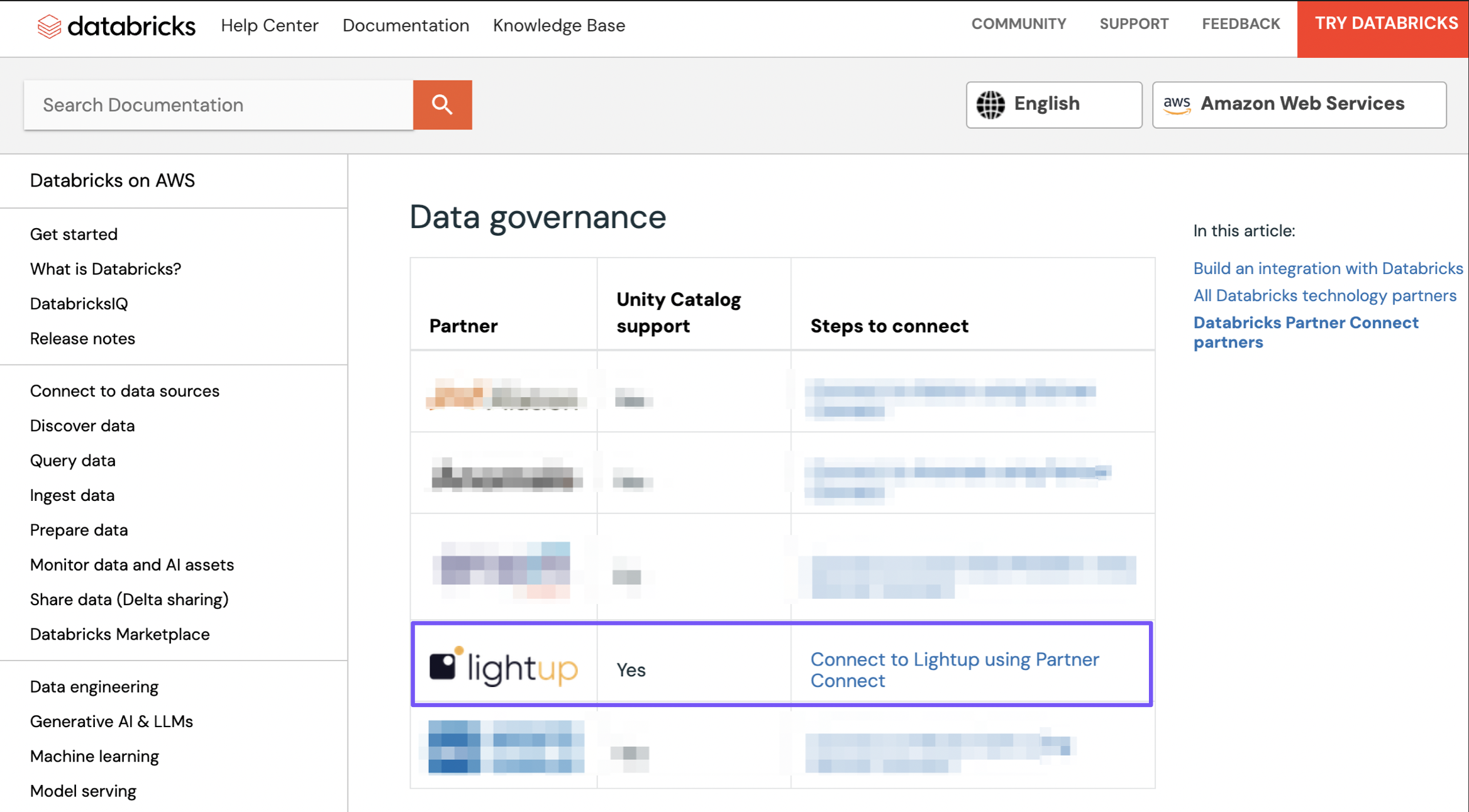 Lightup fully supports Databricks Unity Catalog
