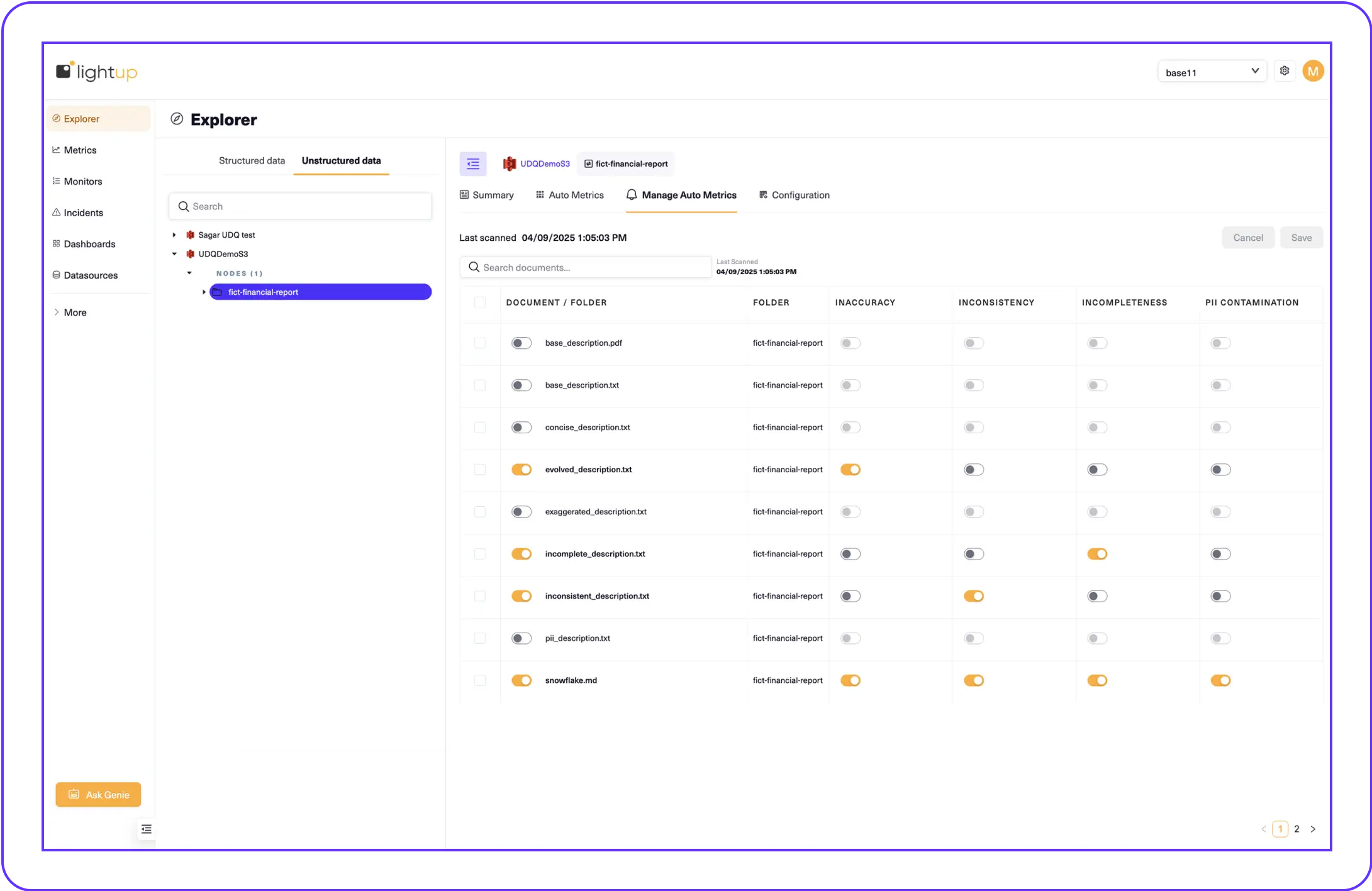 Unstructured Data Quality overview